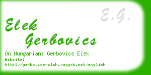 elek gerbovics business card